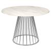 Стол Bradex Home Liverpool FR 0948 керамогранит белый мрамор с хромированными ножками 100x100x75