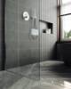 Душевая перегородка MaybahGlass MGD-700-5ш 79x195, стекло сатин 8 мм, профиль хром матовый фото 4