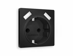 Лицевая панель для электрической розетки с заземлением со шторками 2USB A+A Ambrella Volt Alfa AP8090