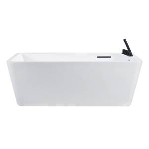 Акриловая ванна Orans BT-NL609BR белая, черный смеситель, 80x170