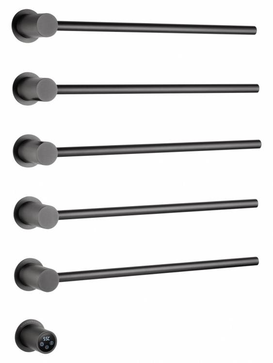 Полотенцесушитель электрический Wonzon & Woghand WW-AL315-GM встраиваемый, темный графит