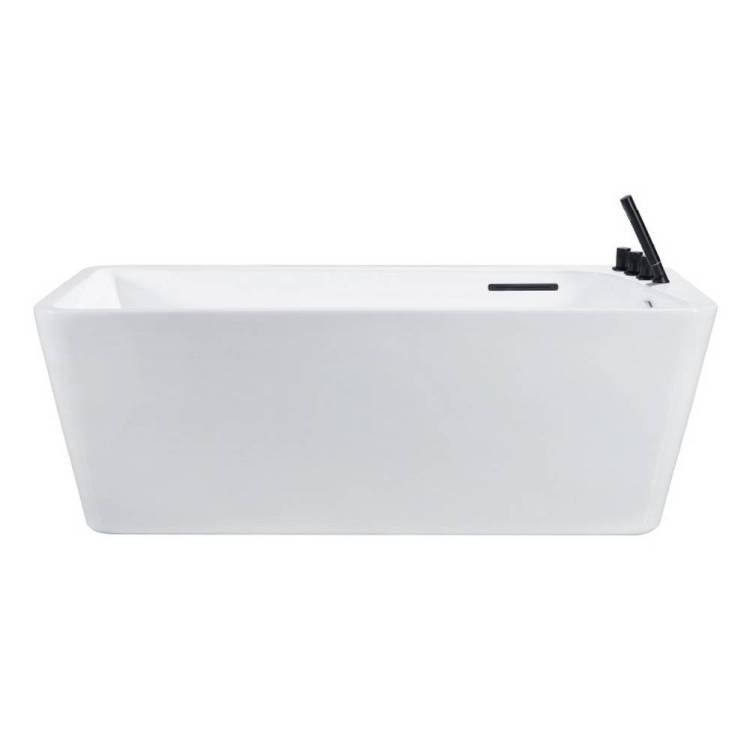 Акриловая ванна Orans BT-NL609BR белая, черный смеситель, 80x170
