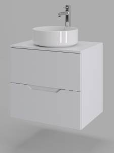 Тумба с раковиной Orange Line Li-60TuwMDF+B09-360W белая матовая, 60 см