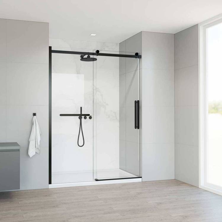 Душевая дверь Vincea Como Soft VDS-1CS140CLB 1400, черный, стекло прозрачное