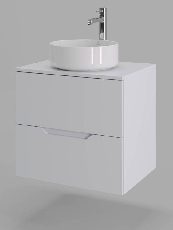 Тумба с раковиной Orange Line Li-60TuwMDF+B09-360W белая матовая, 60 см
