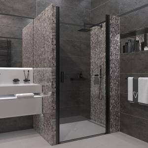 Душевая дверь в нишу Veconi Vianno VN-43B 80 см, профиль черный