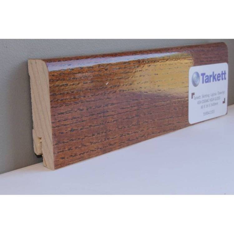 Плинтус шпонированный Tarkett Ясень Коньяк глянец/Skirting W (Скиртинг В) 2400x60x16