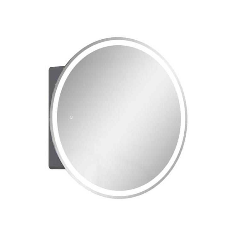 Зеркало-шкаф Equil Smile szSMILE.D600 с подсветкой и розеткой, графит софт, 60x60