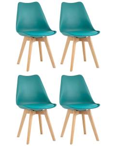 Набор из 4 стульев Stool Group Frankfurt Y863 greyish green X4 серо-зеленый, деревянные ножки