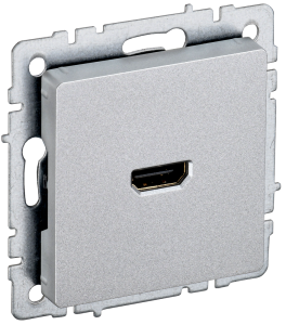 Розетка HDMI IEK Brite BR-H10-K47 алюминий