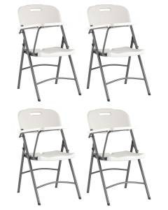 Набор из 4 складных стульев Stool Group Кейт D25X X4 белый, банкетные, со столиком