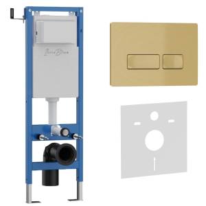 Система инсталляции для унитазов Iberica Blanca Esti-R IB.001M.215 кнопка смыва золото матовое