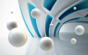 3D Фотообои Artegrafico «Белые сферы в галактике» ABS-051 акварель