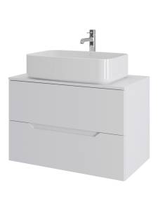 Тумба с раковиной Orange Line Li-80TuwMDF+B07-600W белая матовая, 80.5 см