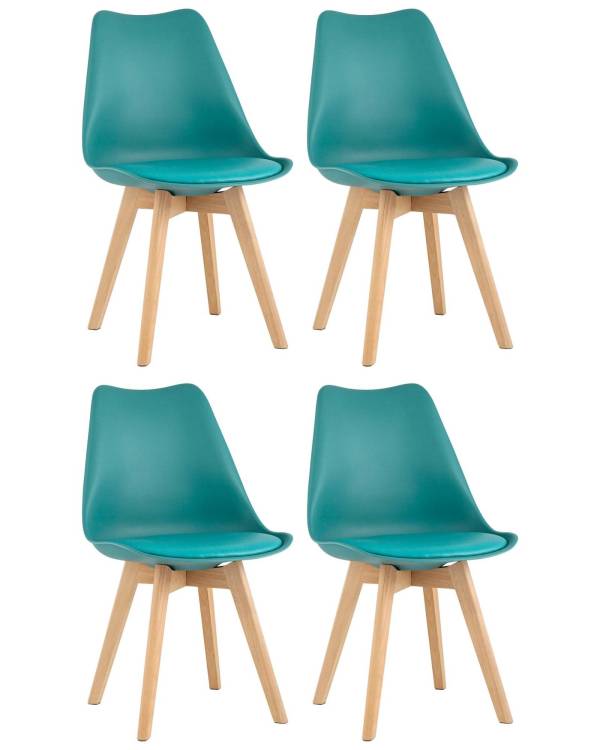 Набор из 4 стульев Stool Group Frankfurt Y863 greyish green X4 серо-зеленый, деревянные ножки