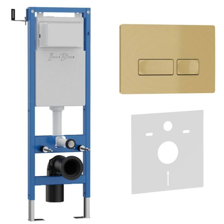 Система инсталляции для унитазов Iberica Blanca Esti-R IB.001M.215 кнопка смыва золото матовое