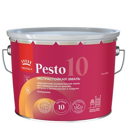 Эмаль универсальная Tikkivala Pesto 10 матовая база A 9 л