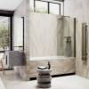 Шторка на ванну MaybahGlass MGV-769-2 40x140, поворотная, стекло сатин 6 мм, профиль бронза, с полотенцедержателем фото 2