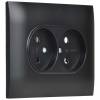 Розетка 2-местная IEK Skandy SK-R20-10-K02-F черный фото 3