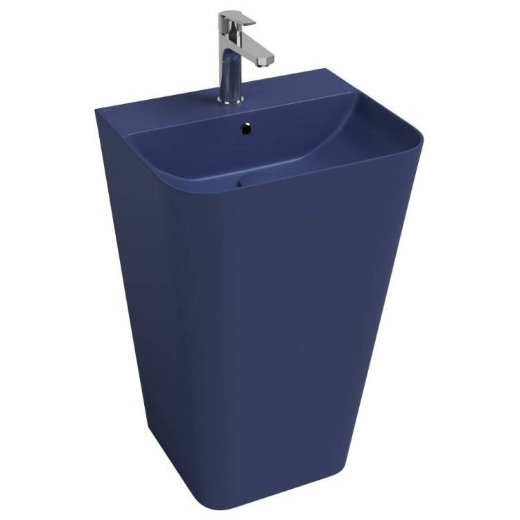 Раковина Isvea Sott'Aqua 10SQ37001SV-2Z напольная, 50 см, синяя матовая