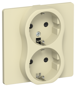 Розетка 2-местная с заземлением и шторками IEK Flite FI-R24C-16-K87 навахо