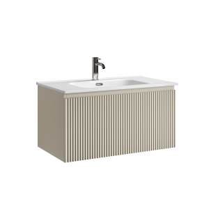 Тумба под раковину Sancos Snob R 1.0 SNR1.080CE c одним ящиком Soft close, Beige Soft, 79x44.5x40.6