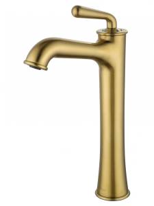Смеситель для раковины Wonzon & Woghand WW-88239008-BG высокий, брашированное золото