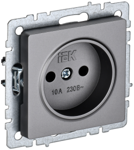 Розетка 1-местная IEK Brite BR-R10-10-K46 сталь