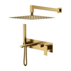 Душевой комплект Boheme Qubic 474-BR бронзовый