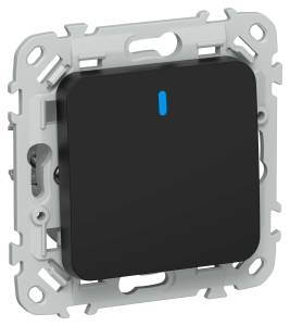 Выключатель 1-клавишный проходной IEK Flite FI-V12-1-10-1-K02 черный