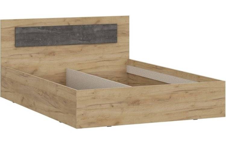 Кровать Арника Лофт Н000593 160x200, с настилом, дуб золотистый, графит