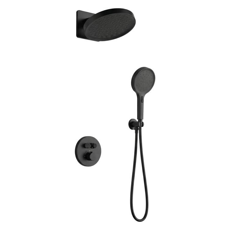 Душевой комплект Vincea Inspire VSFW-3I22MT3MB черный матовый, встраиваемый, с термостатом