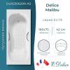 Чугунная ванна Delice Malibu DLR230629R-AS 160x75, белая, с антискользящим покрытием, с отверстиями под ручки, без ножек