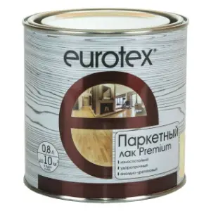 Лак паркетный алкидно-уретановый EUROTEX Premium полуматовый 0.8 л