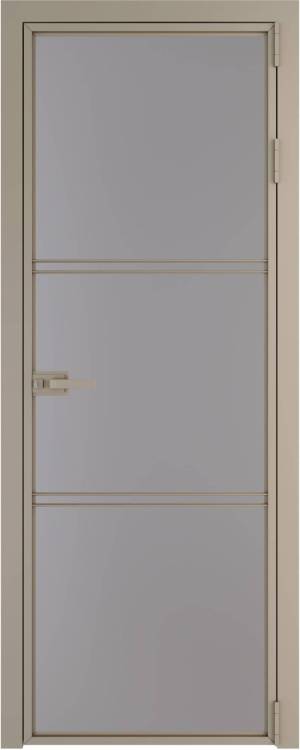 Межкомнатная дверь Profil Doors 3 AX цвет профиля Никель матовый, стекло безопасное 6 мм монохром серый 700x2000