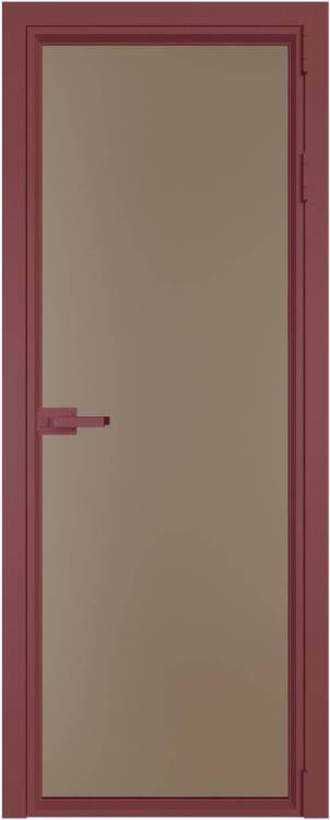 Межкомнатная дверь Profil Doors 1 AV цвет профиля Красный антрацит, стекло безопасное 6 мм монохром капучино 800x2000
