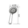 Душевая лейка Orange O-Shower OS01 d 105 мм, 5 режимов, хром фото 8