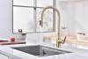 Смеситель для кухни Paulmark Universal Un213880-LG с выдвижным изливом, светлое золото фото 4