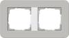 Рамка 2-постовая Gira E3 серый/белый глянцевый 0212412