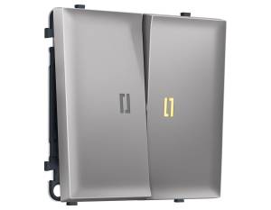 Комплект механизма 2-клавишного выключателя Ambrella Volt Sigma MS504010 сталь матовый
