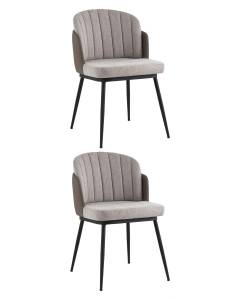 Набор из 2 стульев Stool Group Пенелопа FDC8054O BEL-14+270-23 X2 серая рогожка с серой экокожей