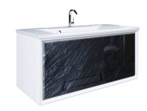 Тумба под раковину Marka One Seattle 90П У72809 Black stone 1 ящ.