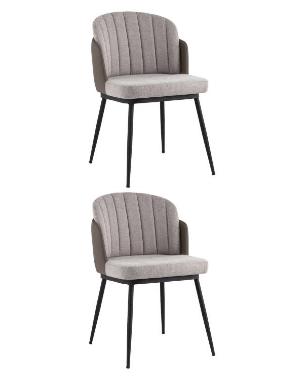 Набор из 2 стульев Stool Group Пенелопа FDC8054O BEL-14+270-23 X2 серая рогожка с серой экокожей
