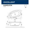 Акриловая ванна Excellent Kameleon 170x110 (левая) "LINE" (бронза) фото 3