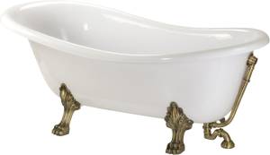 Ванна из искусственного камня Migliore Milady 26242 185x82 белая, бронза