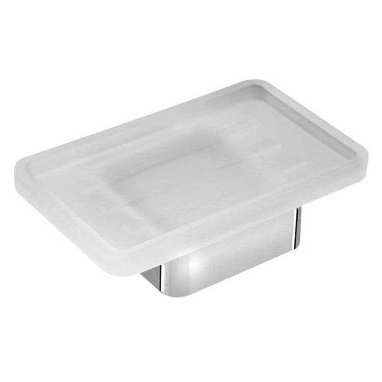 Мыльница SAPHO EVEREST стеклянная, с хромированным держателем, 12,5x3,5x9 см