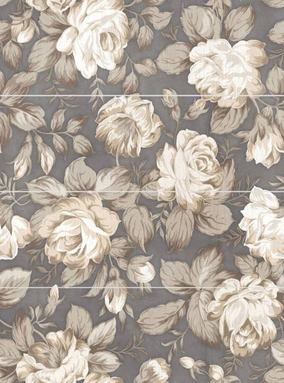 Панно Lasselsberger Ceramics Fiori Grigio 1608-0116 Цветы (к-т 4 шт) 60x80