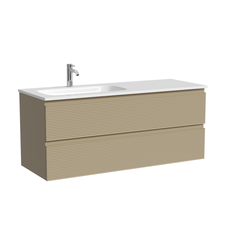 Тумба под раковину Sancos Folk FL120LCP подвесная, 119x44.5x50, левая, Капучино