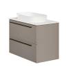 Тумба с раковиной La Fenice Elba Twin Cappuccino NFNC-01-ELB-C-90-2-3-M-GG бежевая матовая, 90 см