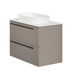 Тумба с раковиной La Fenice Elba Twin Cappuccino NFNC-01-ELB-C-90-2-3-M-GG бежевая матовая, 90 см